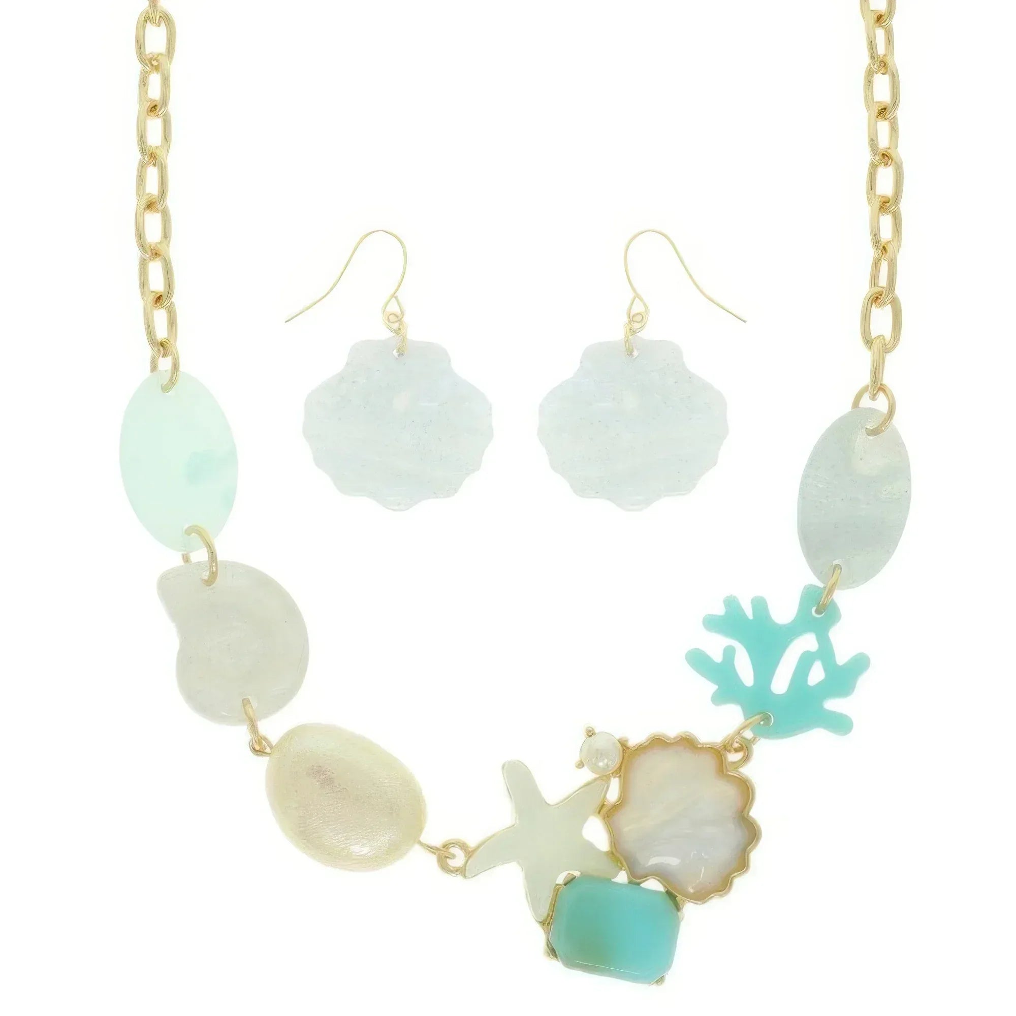 Sea Life Theme Necklace Set With Earrings | Mixtshop LLC Main image