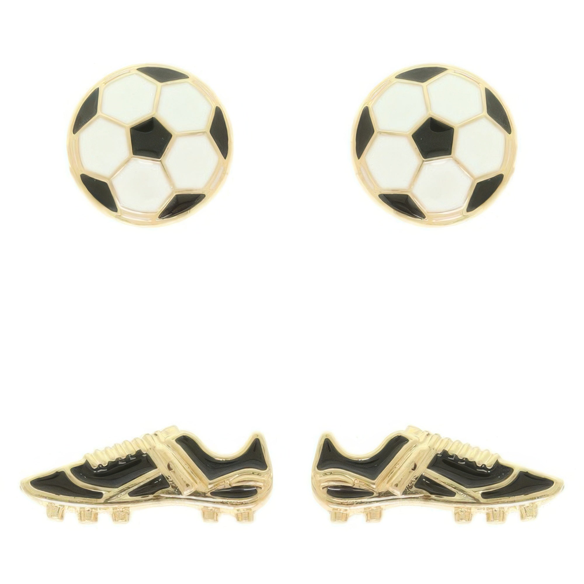 2 Pair Gameday Soccer Theme Earring Set Secondary image