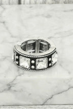 Western Square Jeweled Stretch Ring | Mixtshop LLC