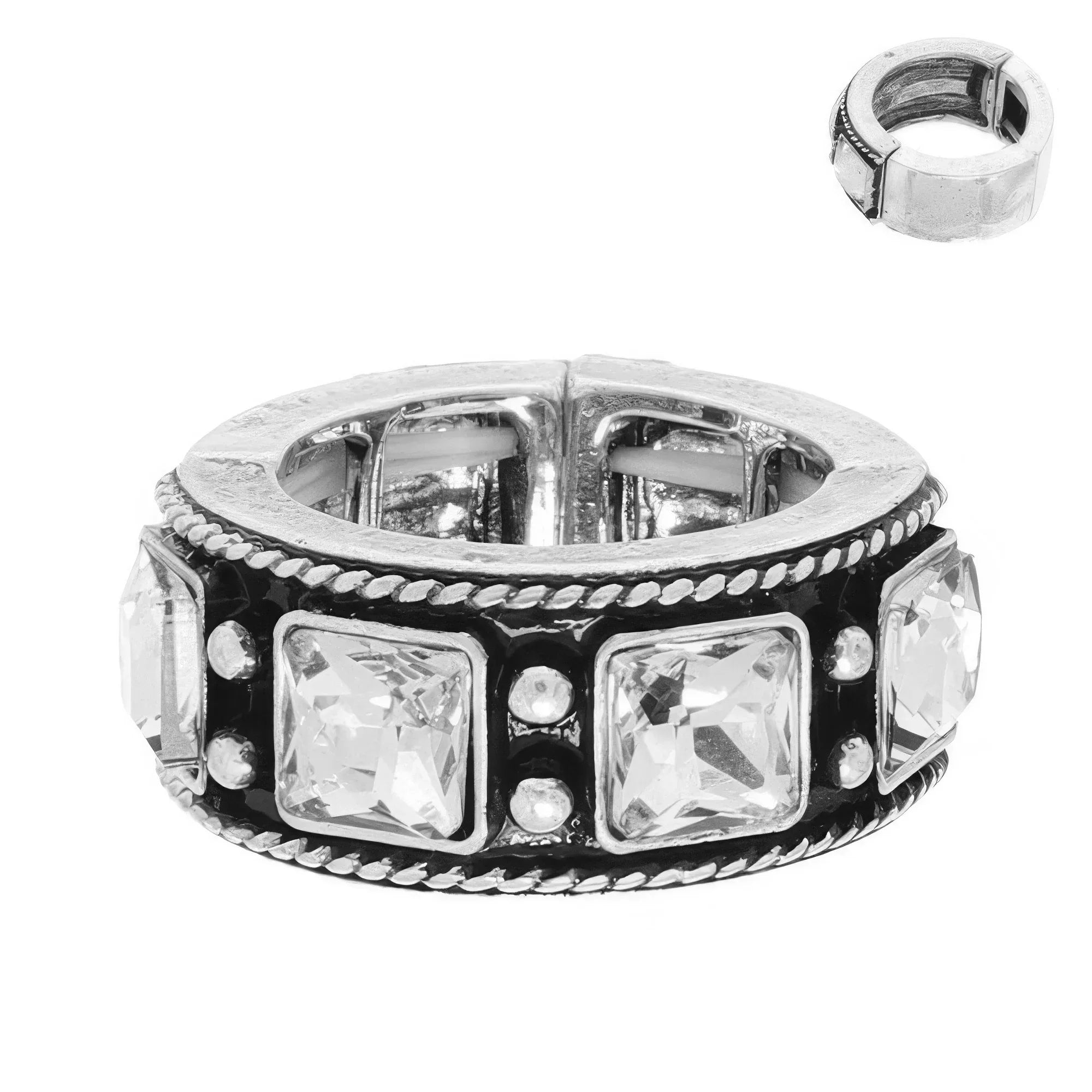 Western Square Jeweled Stretch Ring | Mixtshop LLC