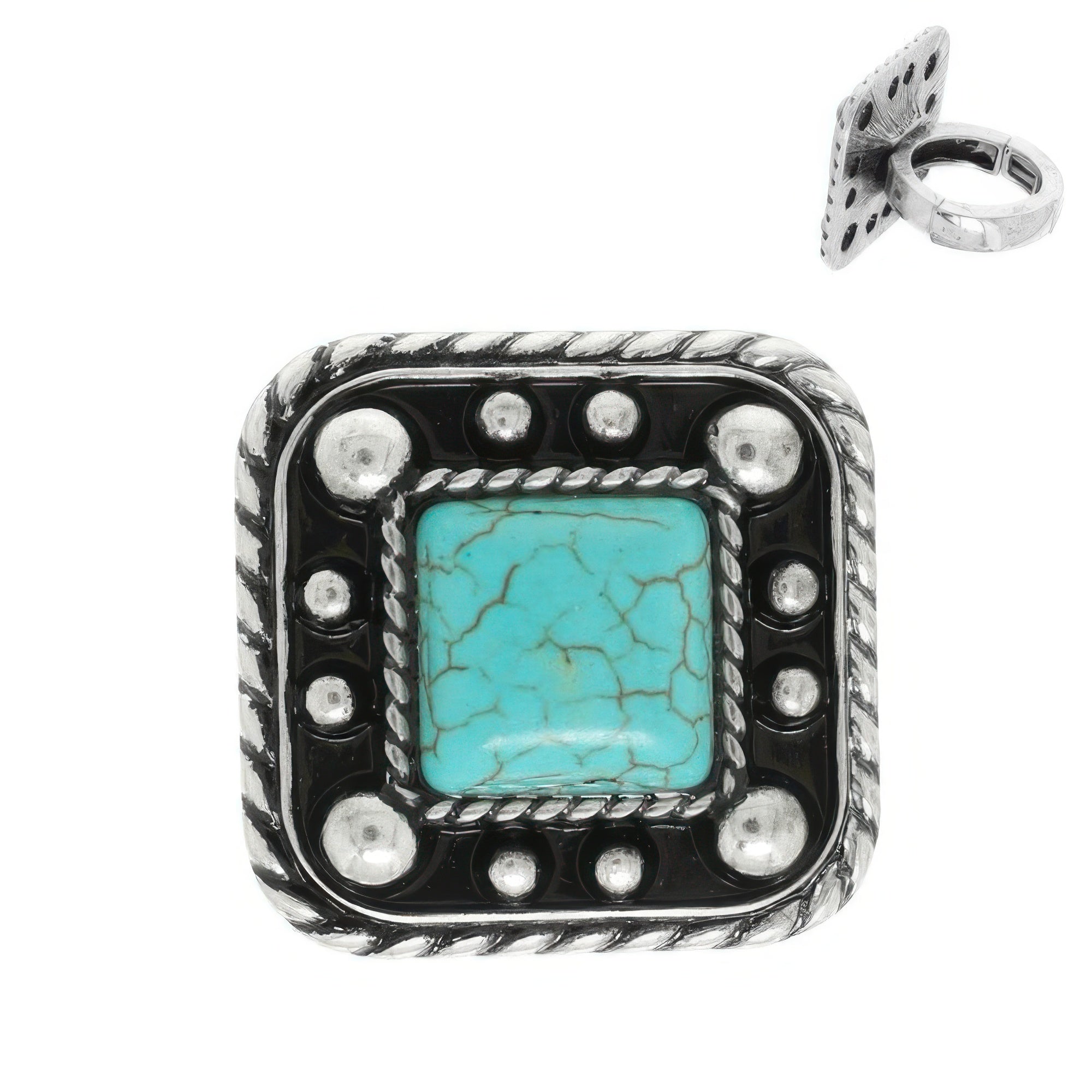 Western Bubble Jeweled Stretch Ring Secondary image