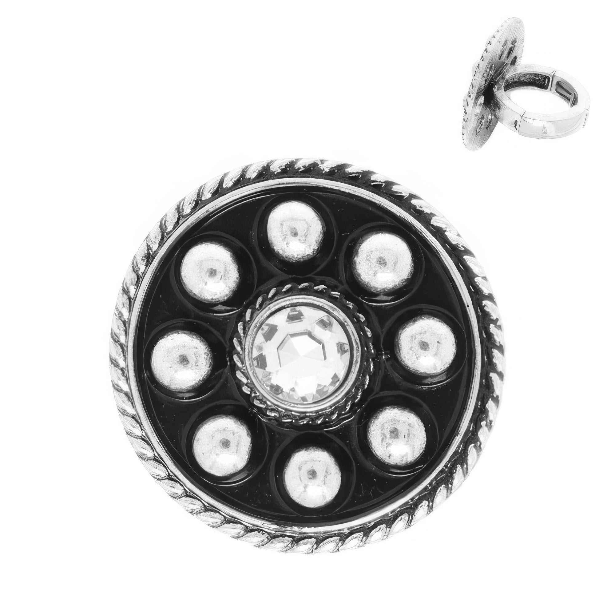 Western Bubble Jeweled Stretch Ring Secondary image