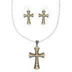 Western Bubble Beaded Cross Necklace Set | Mixtshop LLC