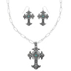 Western Turquoise Cross Necklace Set | Mixtshop LLC