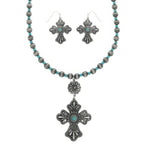 Western Turquoise Cross Necklace Set | Mixtshop LLC