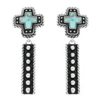 Western Turquoise Cross Concho Earrings | Mixtshop LLC