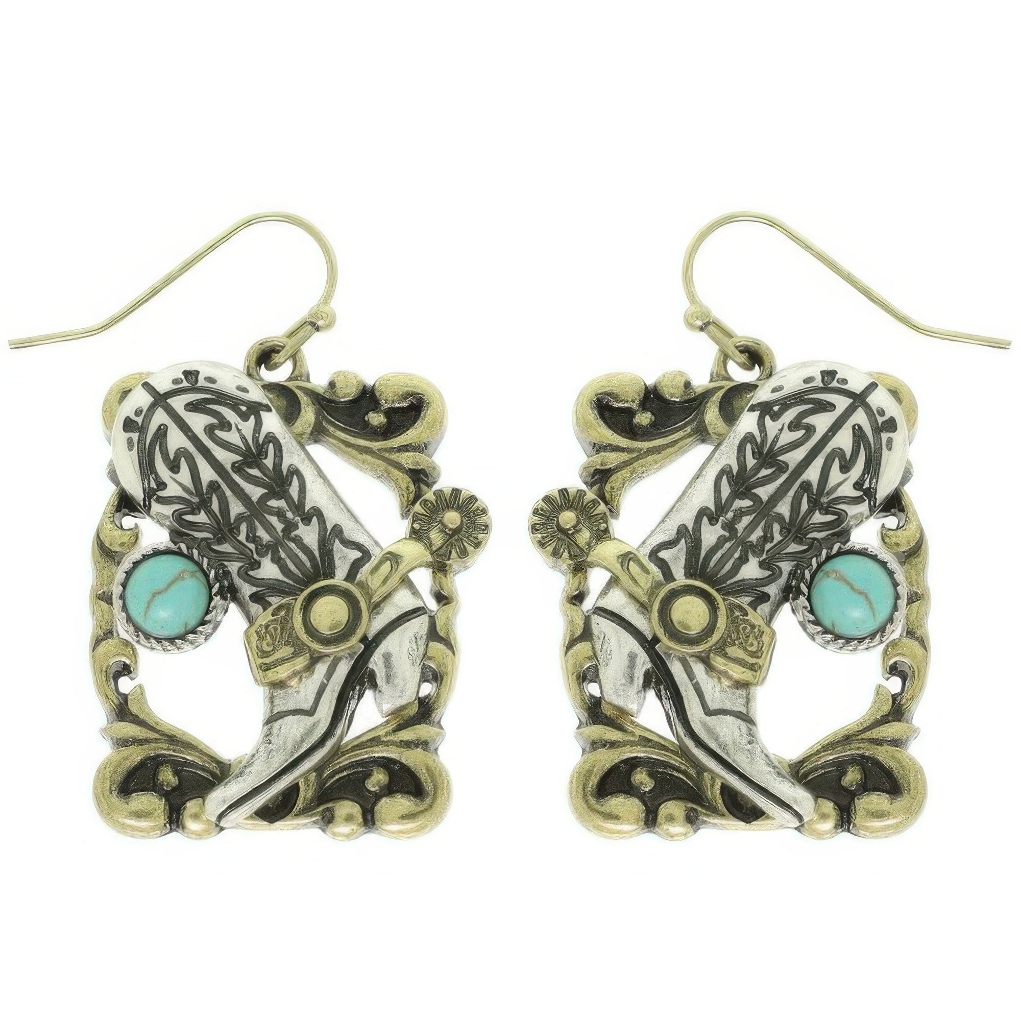 Western Cowboy Boots Dangle Earrings Secondary image