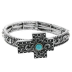 Western Turquoise Filigree Cross Bracelet | Mixtshop LLC