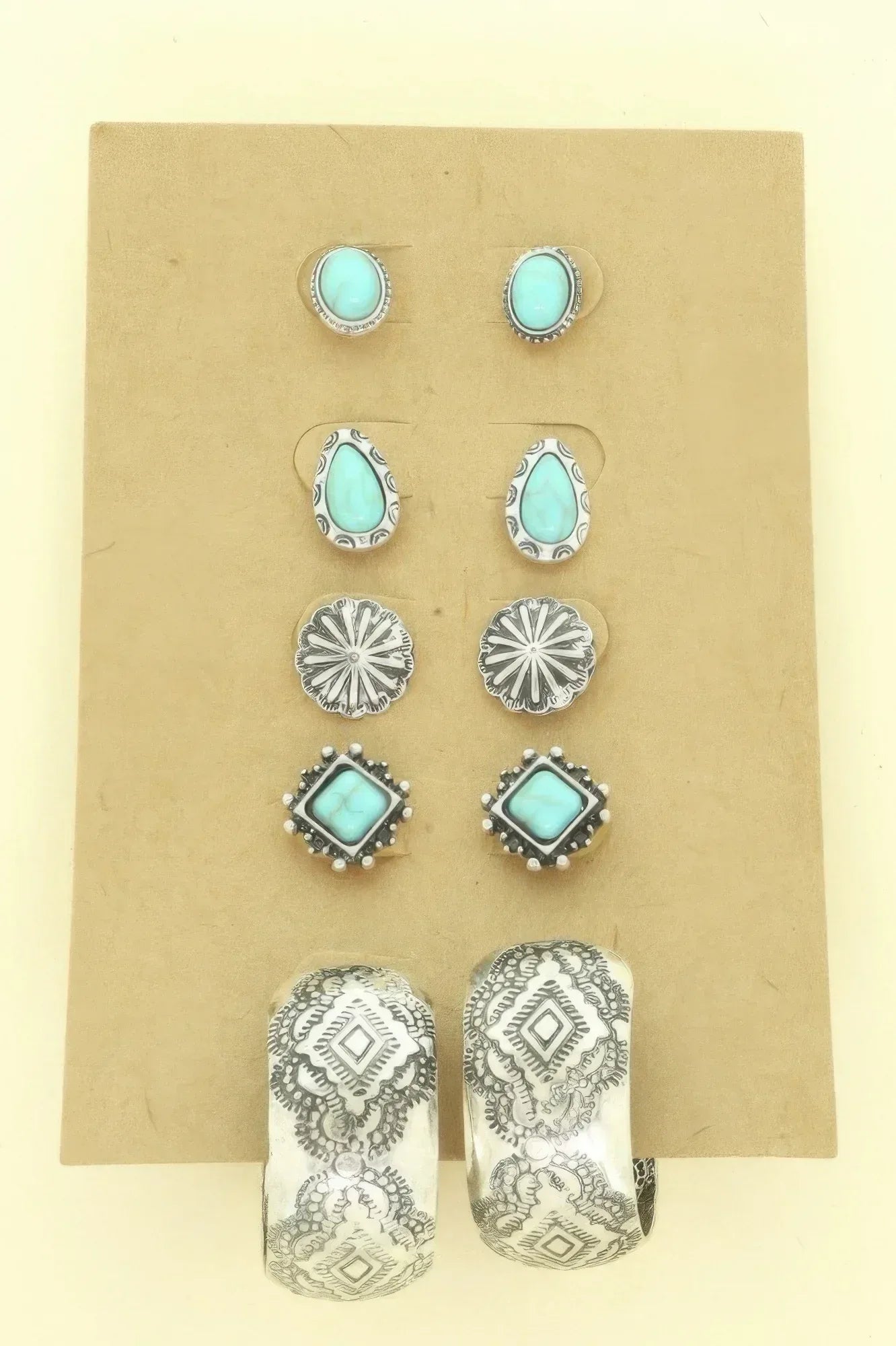 Western Theme Assorted 5 Pair Earring Set | Mixtshop LLC Main image