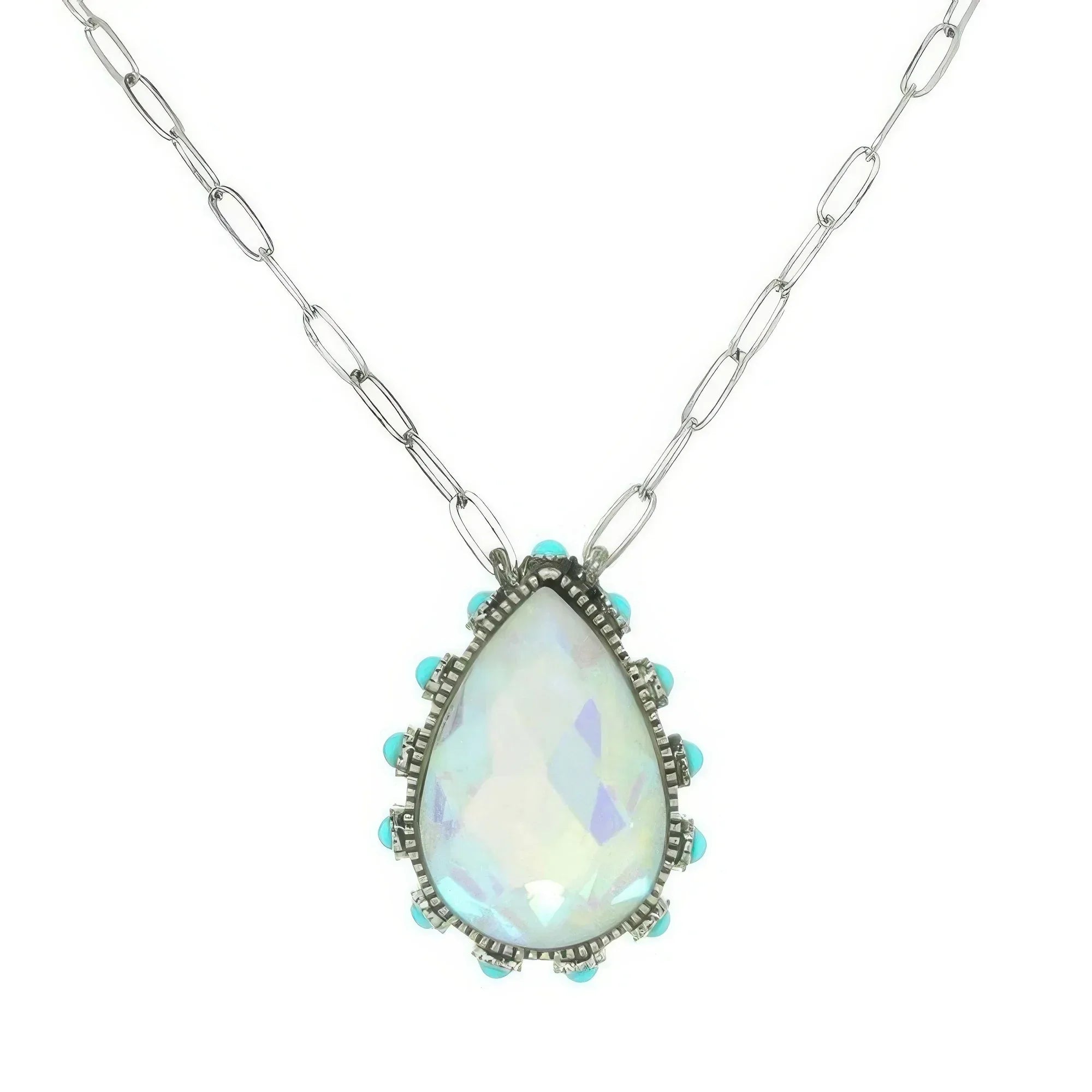 Western Teardrop Cut Gemstone Turquoise Necklace | Mixtshop LLC