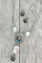 Western Gemstone Cowboy Hat Lariat Necklace Set | Mixtshop LLC