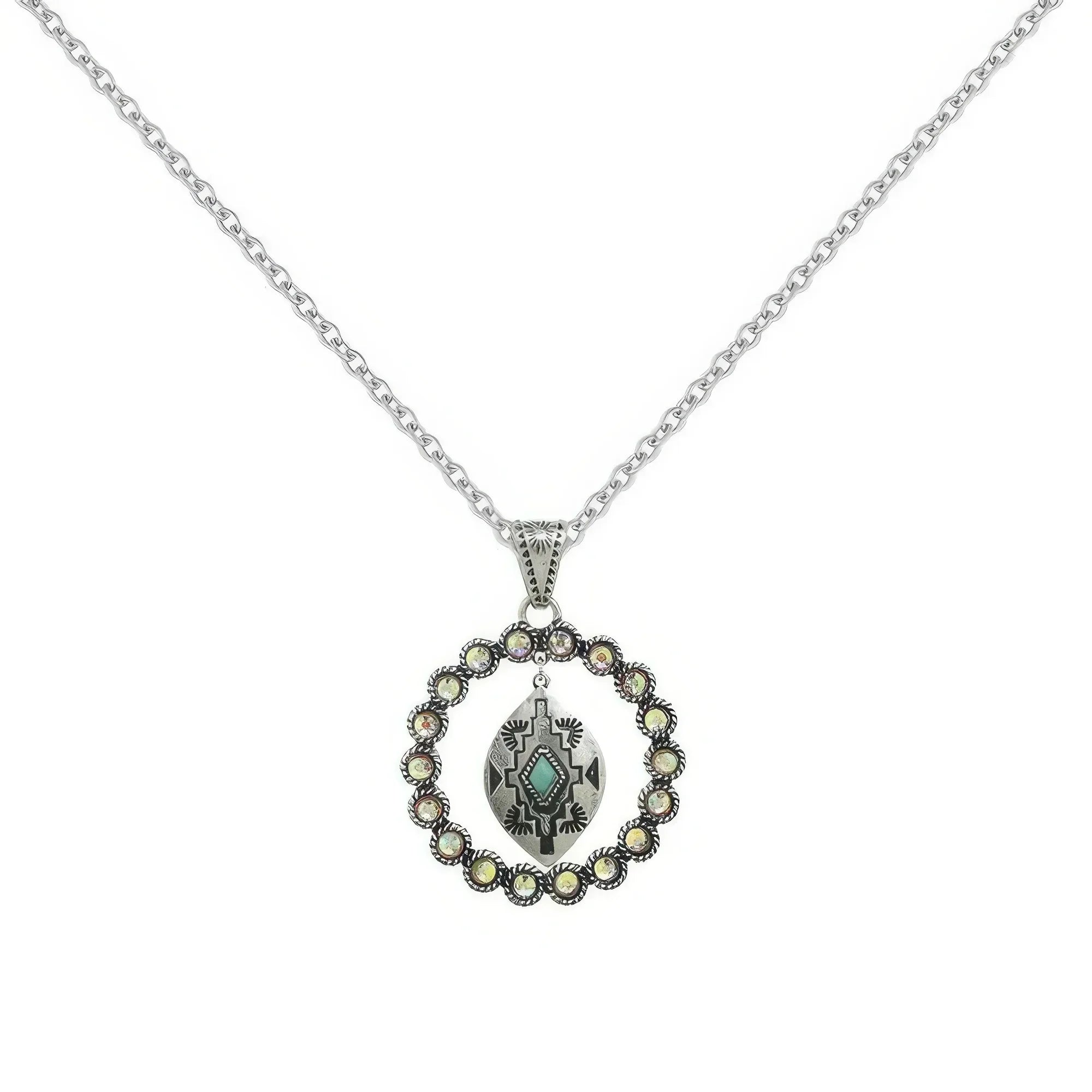 Western Rhinestone Open Circle Necklace | Mixtshop LLC Main image