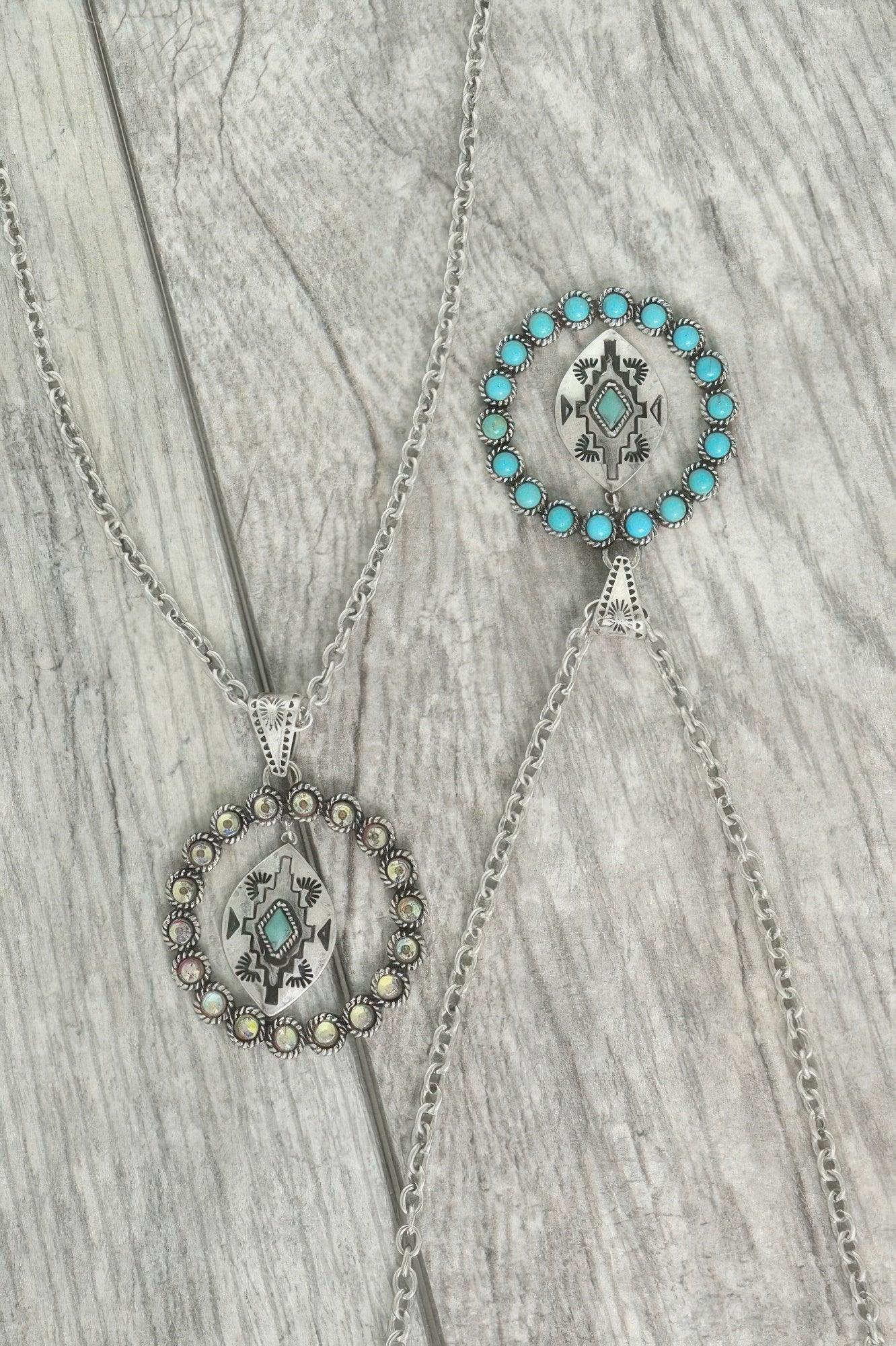 Western Rhinestone Open Circle Necklace | Mixtshop LLC