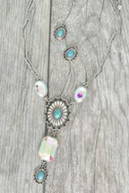 Western Cross Gemstone Turquoise Necklace Set | Mixtshop LLC