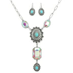Western Cross Gemstone Turquoise Necklace Set | Mixtshop LLC