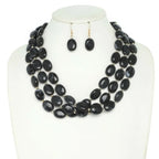 Multi Strand Natural Gemstone Beaded Necklace Set | Mixtshop LLC