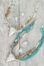 Western Longhorn Steer Bead Mix Necklace Set | Mixtshop LLC