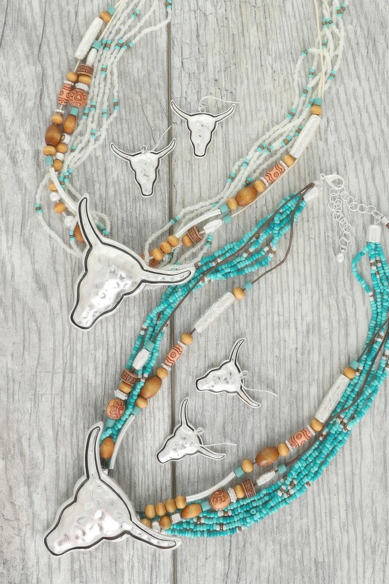 Western Longhorn Steer Bead Mix Necklace Set | Mixtshop LLC