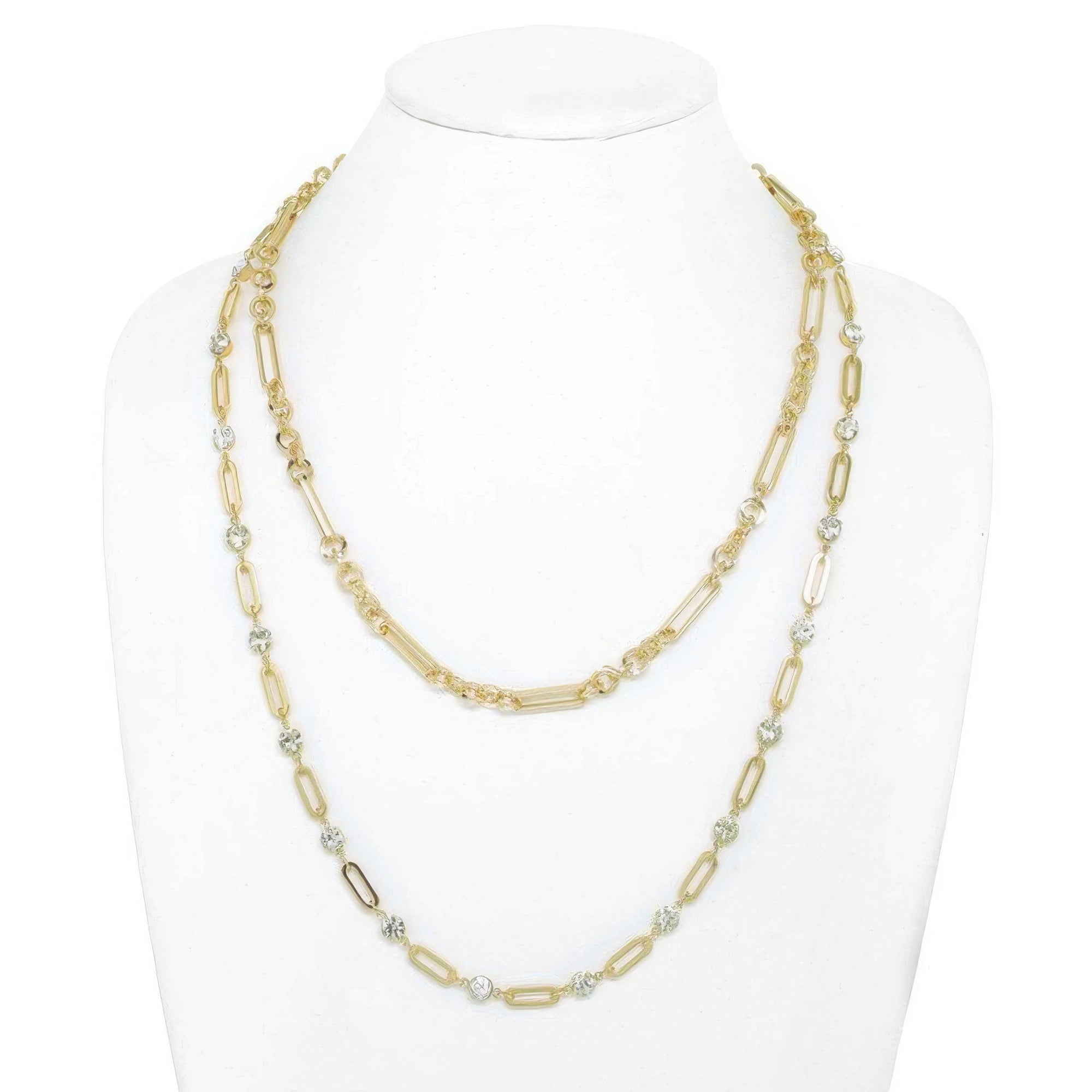 2-piece Rhinestone Chain Necklace Layered Set Secondary image