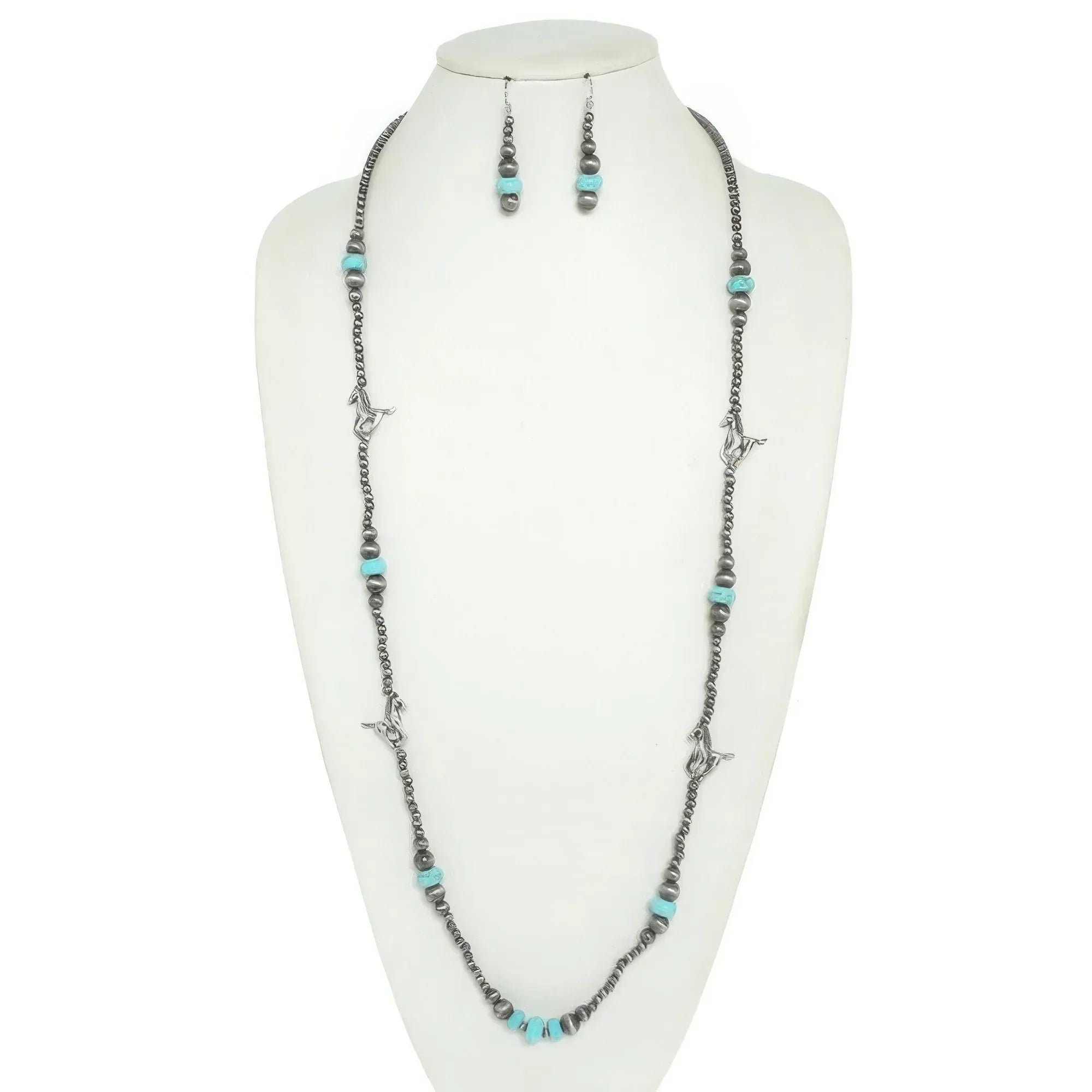 Western Navajo Pearl Equestrian Necklace Set Secondary image