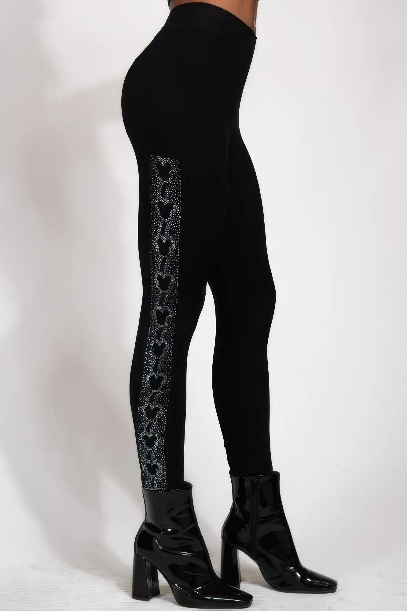 Mouse Ears Crystal Studded High Waisted Leggings | Mixtshop LLC Main image