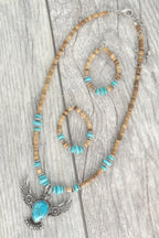 Western Wood Bead Mix Thunderbird Necklace Set | Mixtshop LLC