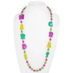 Mardi Gras Glitter Acetate Beaded Party Necklace | Mixtshop LLC