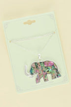 Safari Abalone Elephant Pendant Necklace | Mixtshop LLC