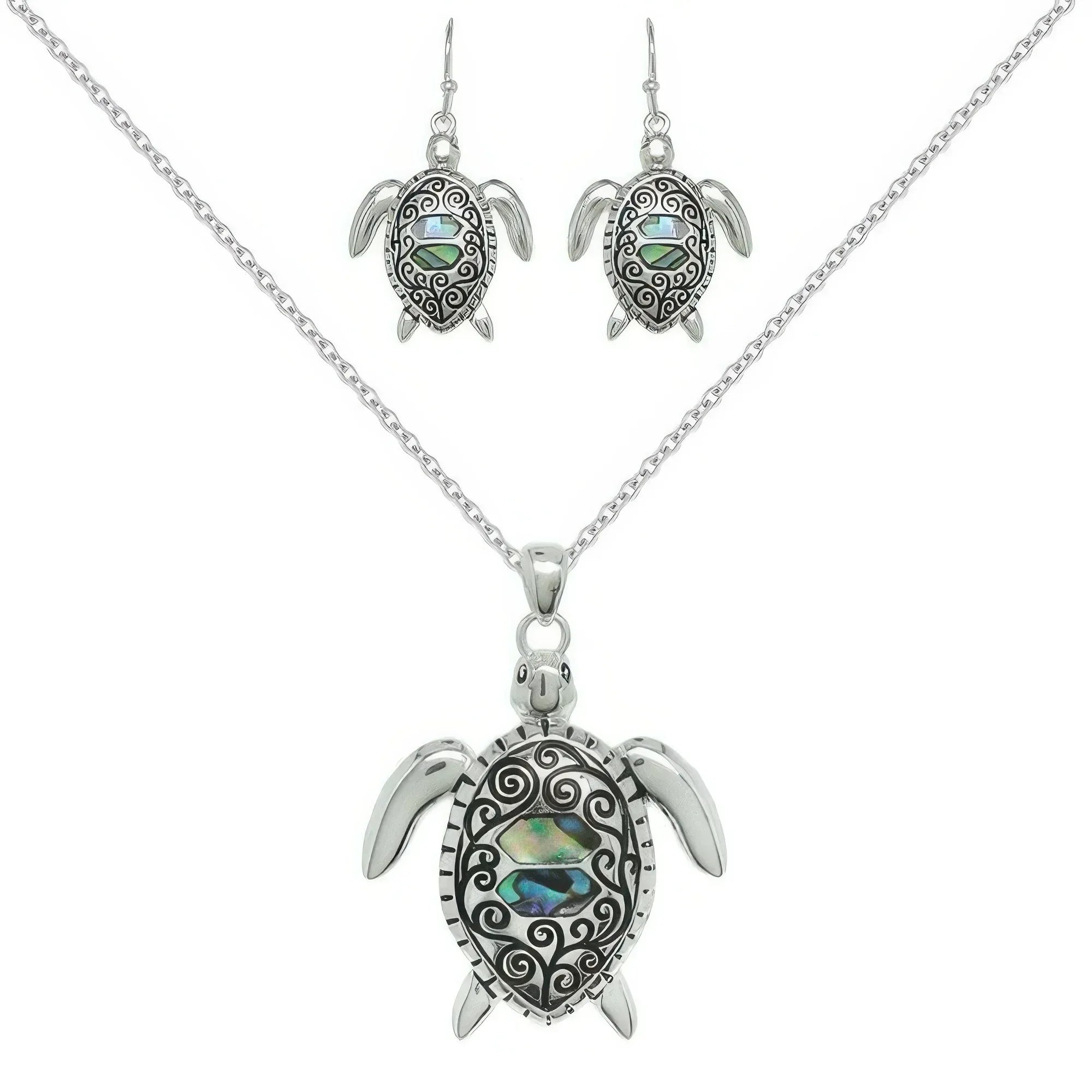 Sea Life Abalone Marine Turtle Necklace Set Secondary image