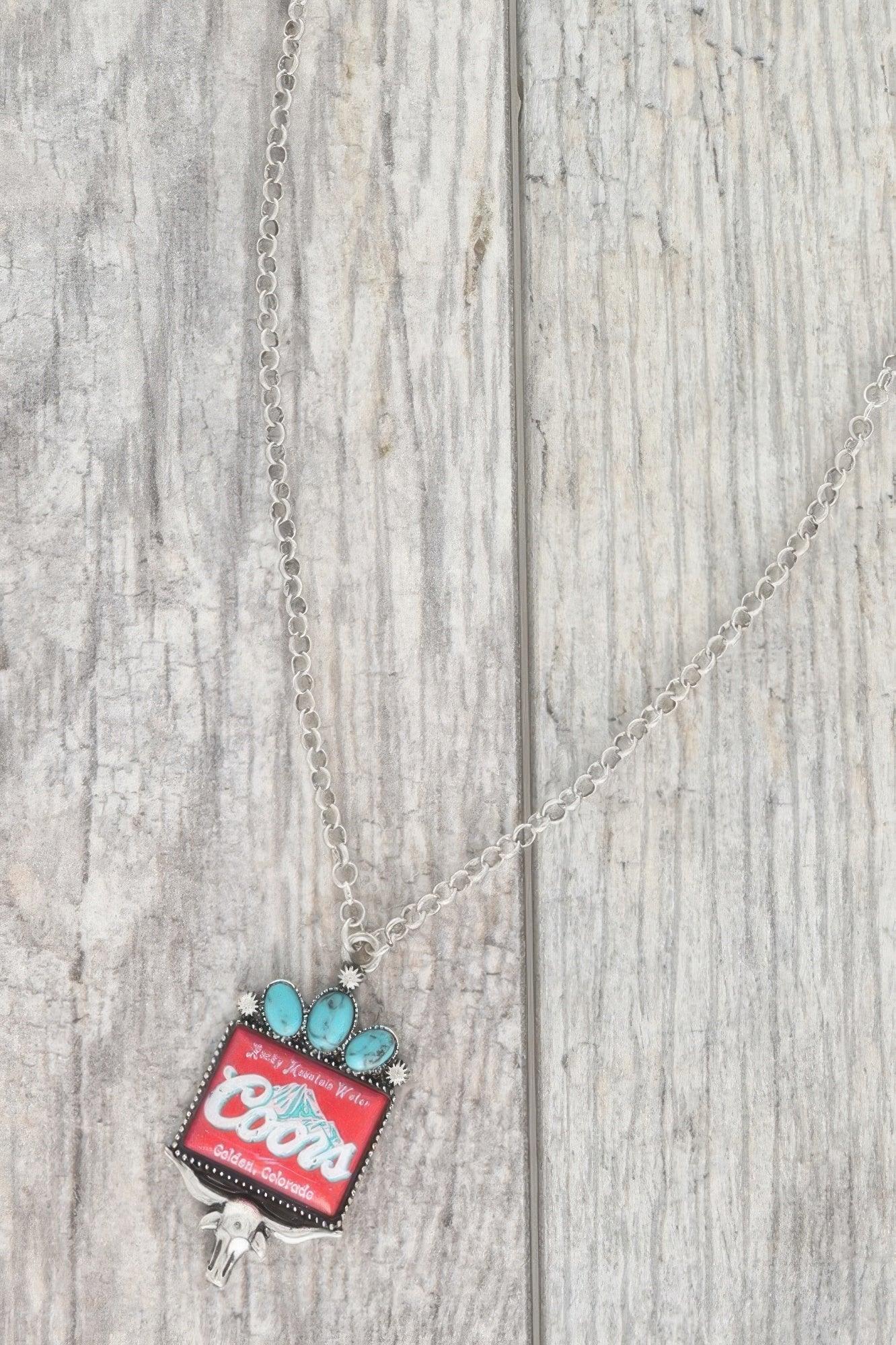 Western Longhorn Coors Water Pendant Necklace | Mixtshop LLC