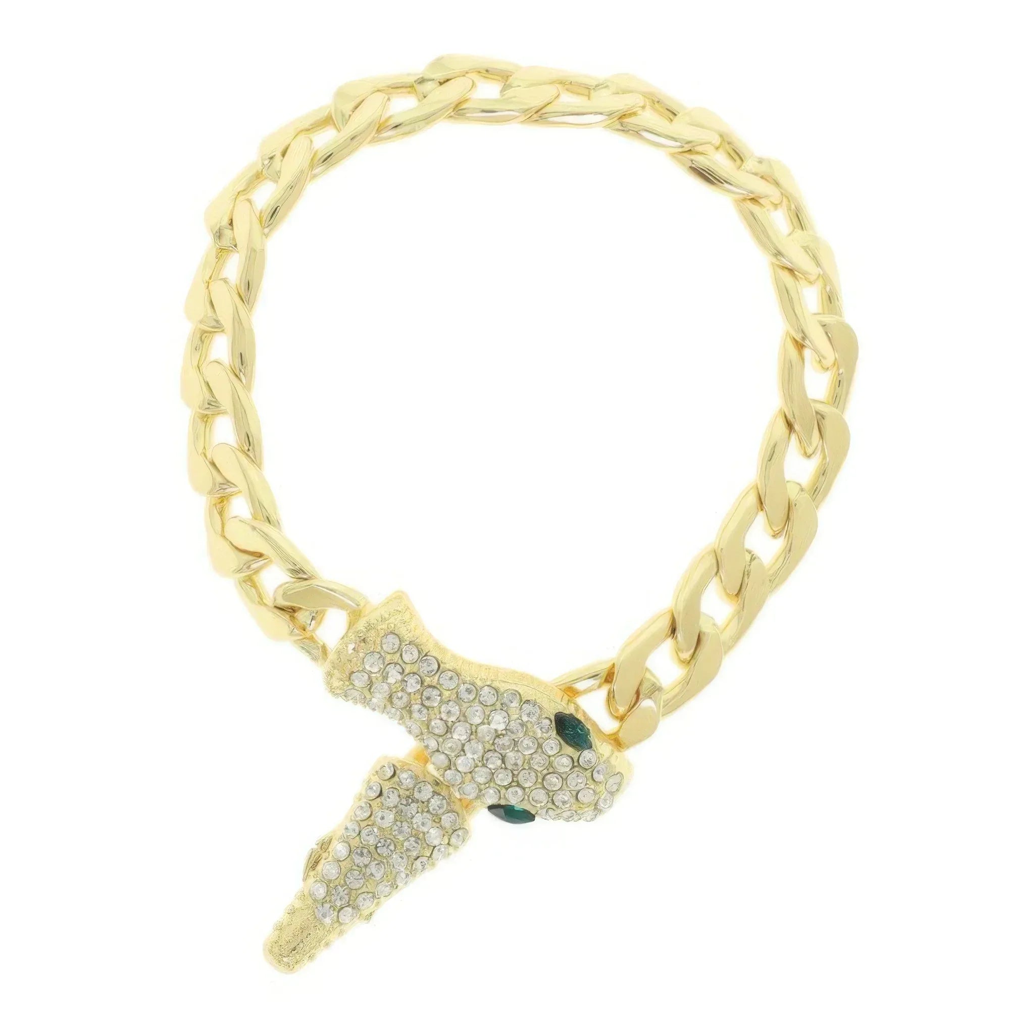 Jewel Paved Snake Curb Chain Bracelet | Mixtshop LLC