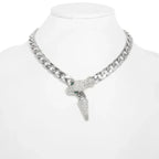 Snake Curb Chain Necklace Rhinestone Crystal Eyes | Mixtshop LLC