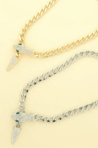 Snake Curb Chain Necklace Rhinestone Crystal Eyes | Mixtshop LLC
