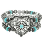Western Heart Turquoise Bead Bracelet | Mixtshop LLC