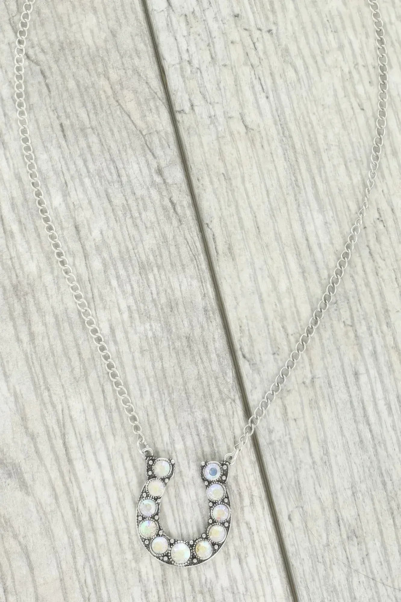 Western Jeweled Horseshoe Pendant Necklace | Mixtshop LLC Main image