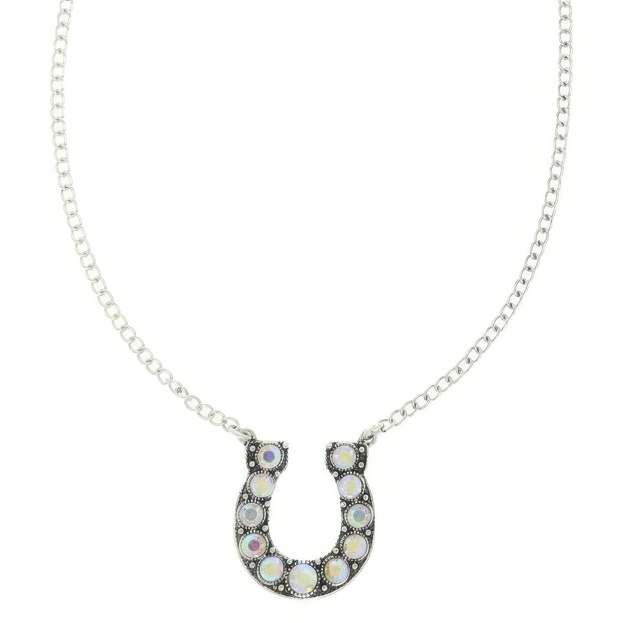 Western Jeweled Horseshoe Pendant Necklace Secondary image