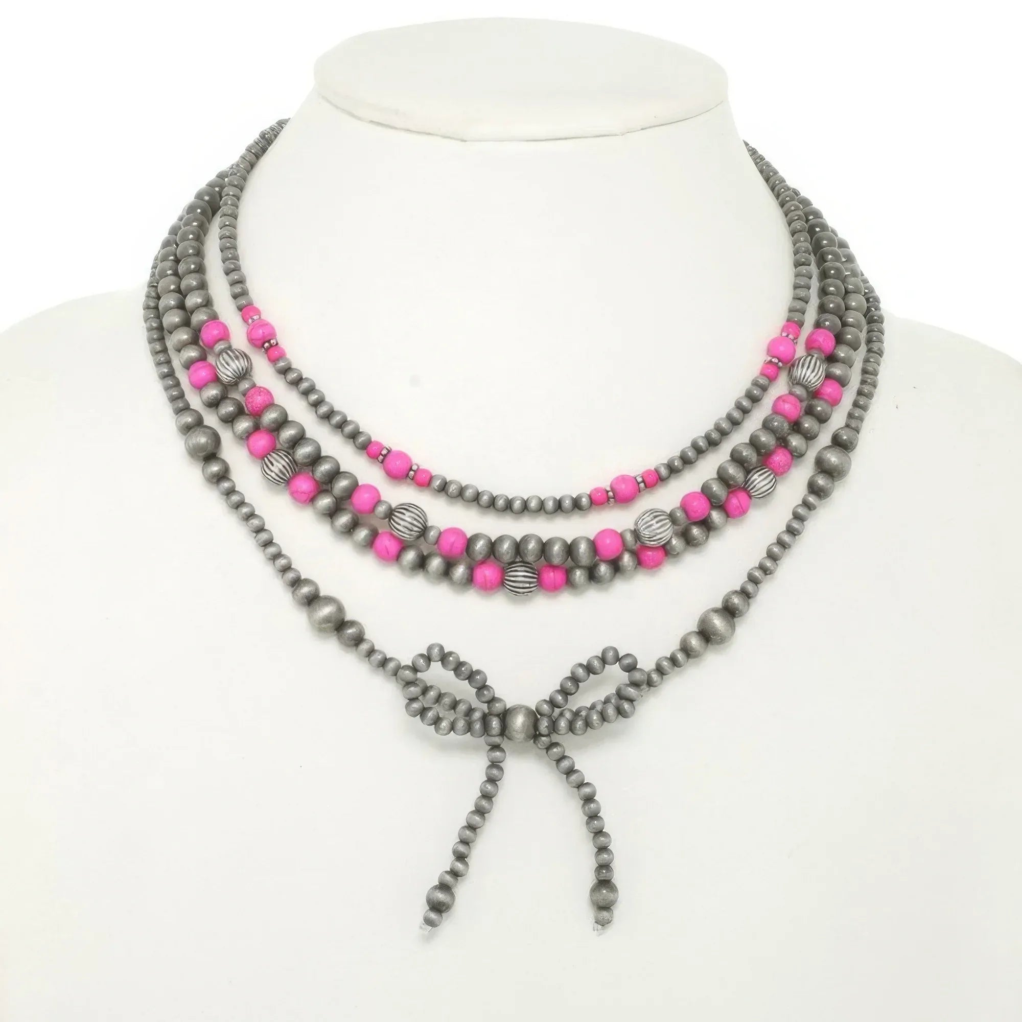 Western Multi Strand Bow Pendant Necklace Secondary image