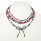Western Multi Strand Bow Pendant Necklace | Mixtshop LLC