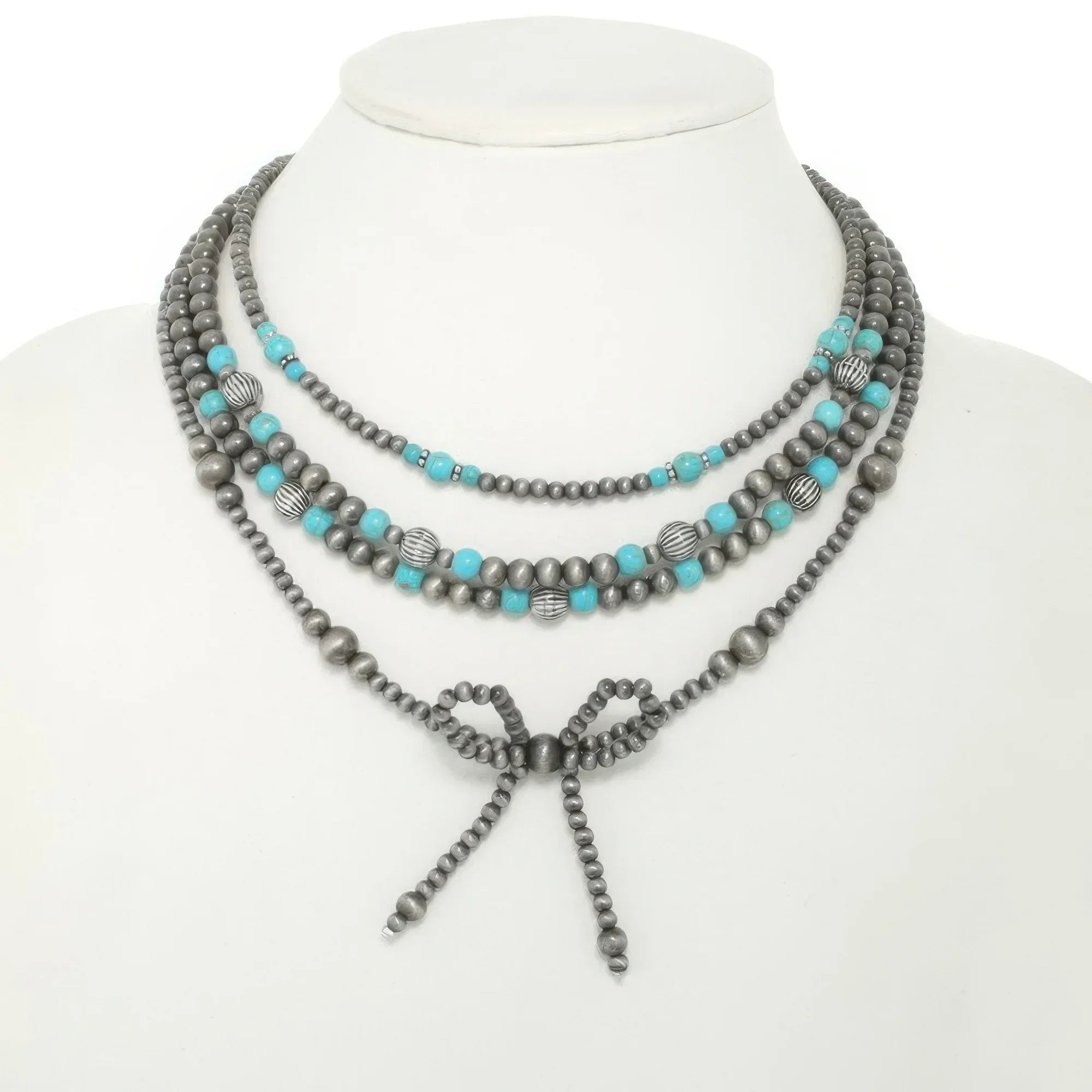 Western Multi Strand Bow Pendant Necklace | Mixtshop LLC