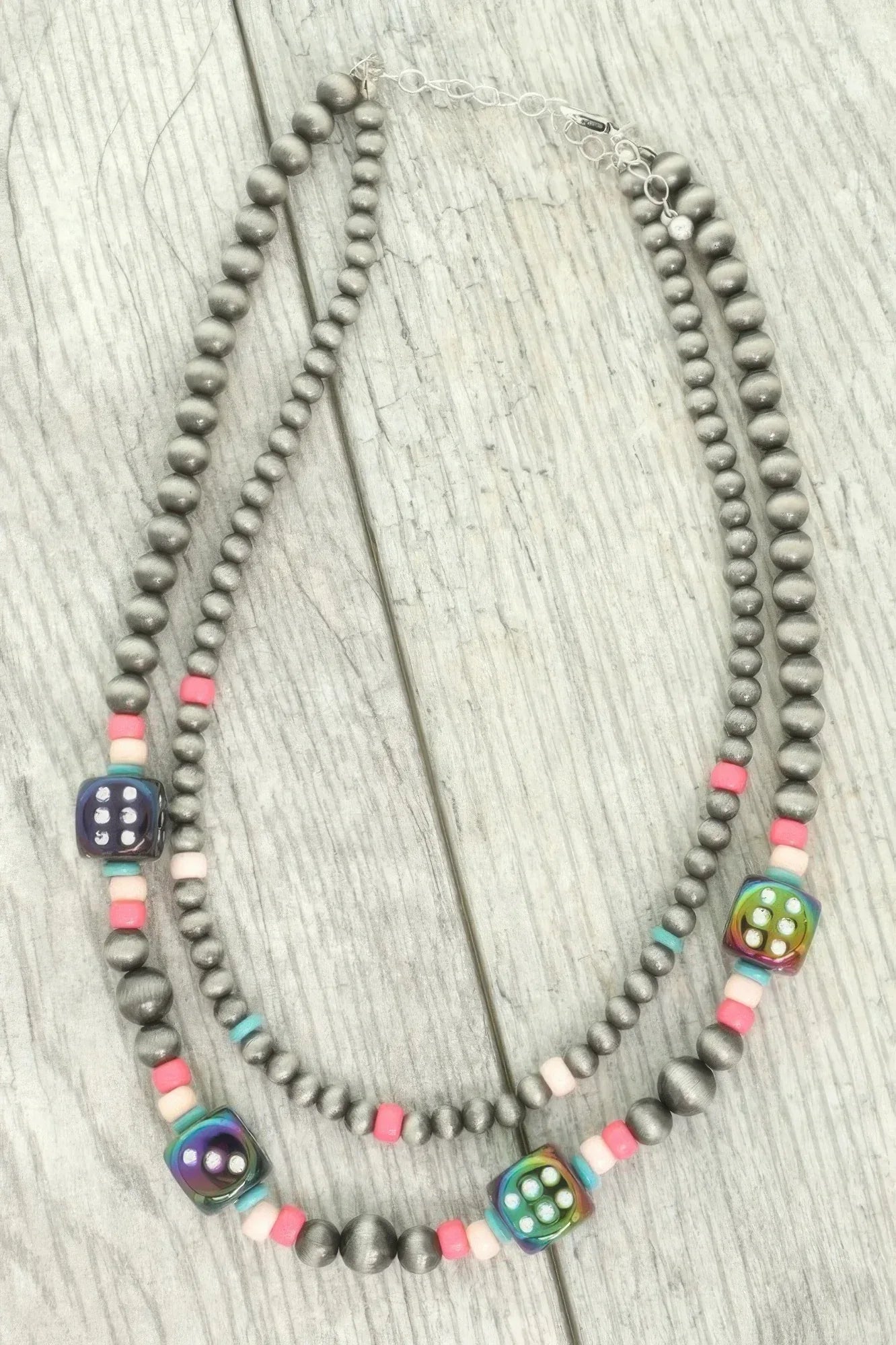 Western Multi Strand Dice Beaded Necklace | Mixtshop LLC