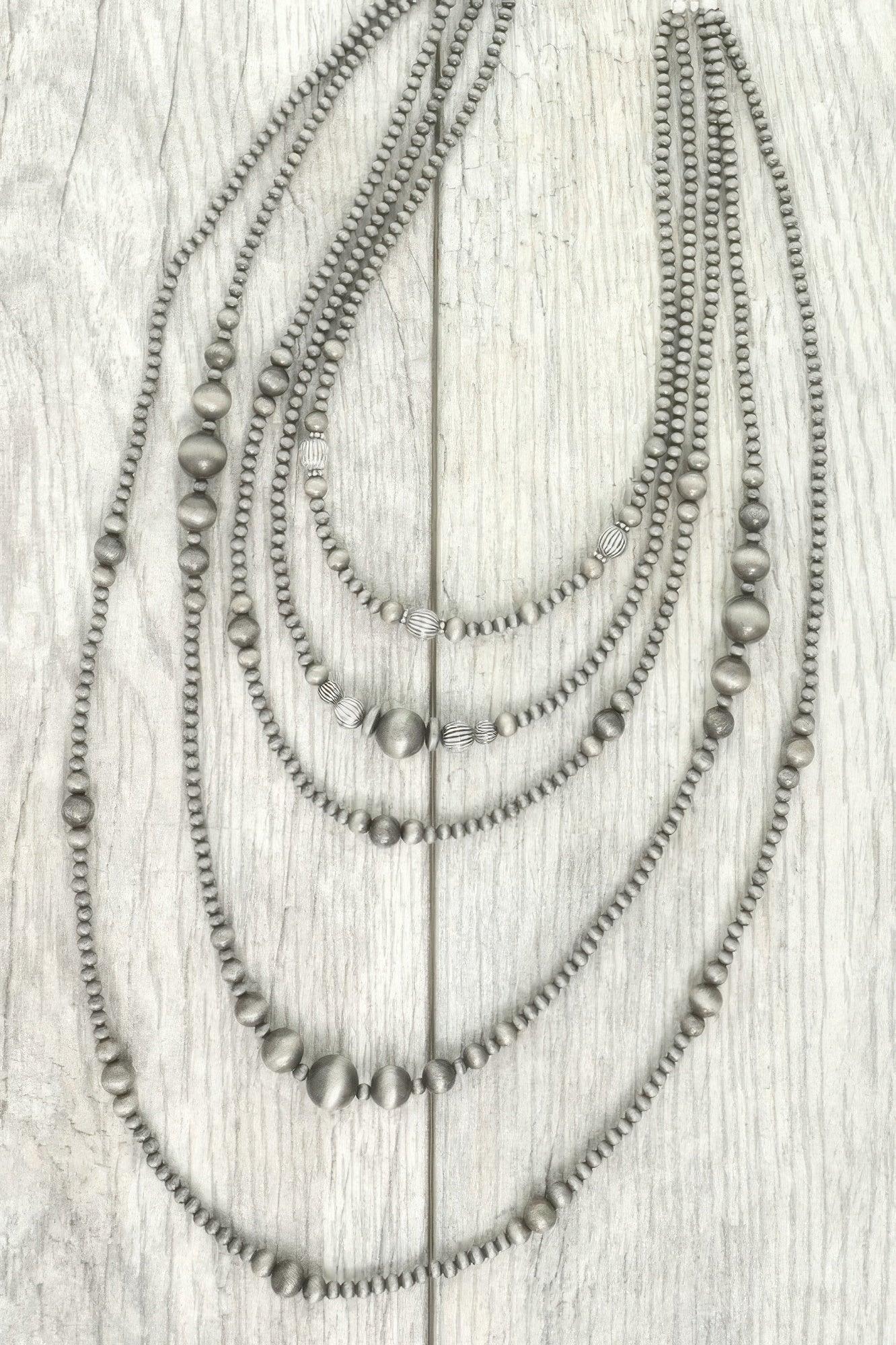 Western Multi Strand Graduated Beaded Necklace | Mixtshop LLC Main image
