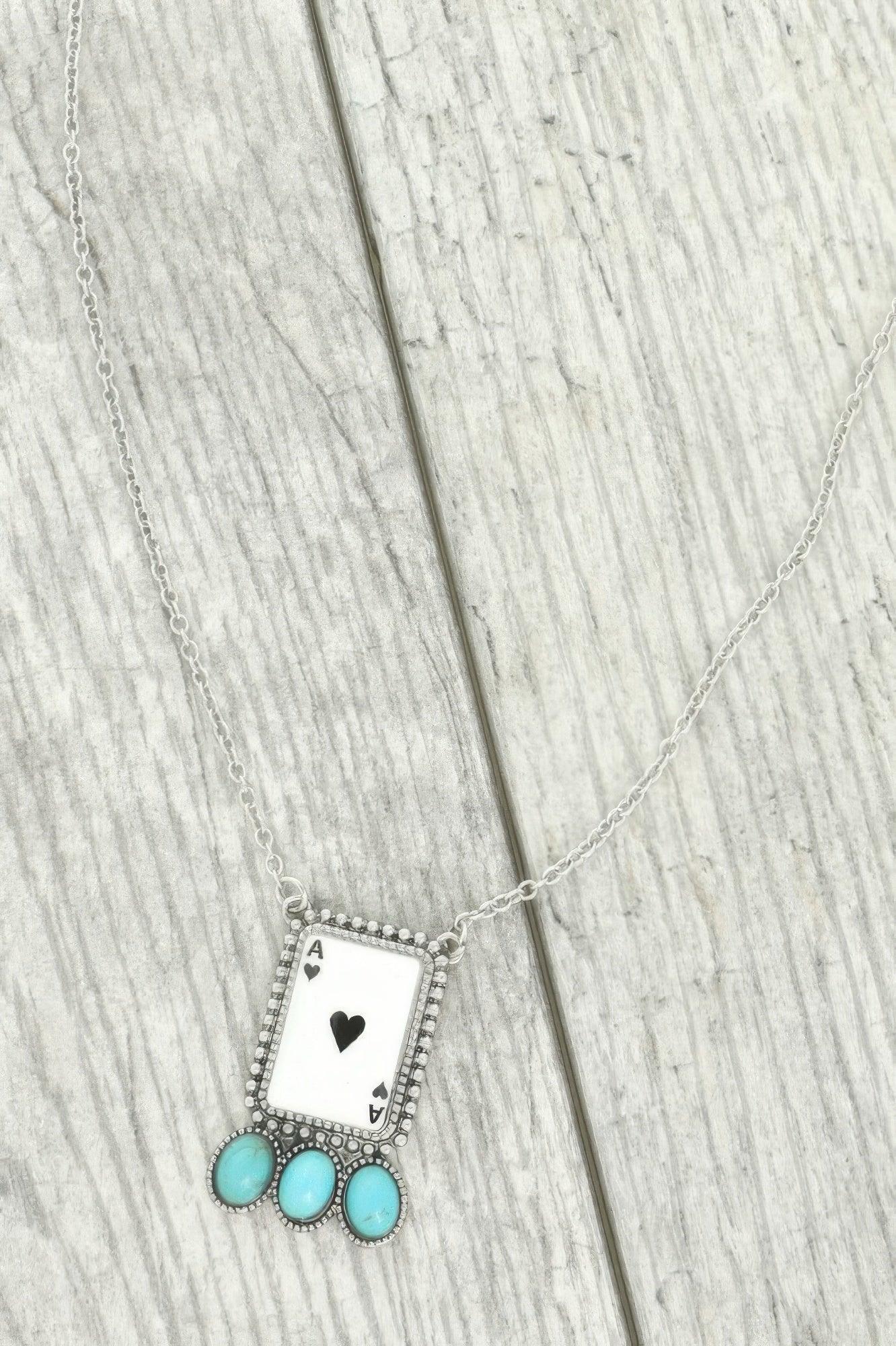Western Ace Card Turquoise Theme Necklace | Mixtshop LLC