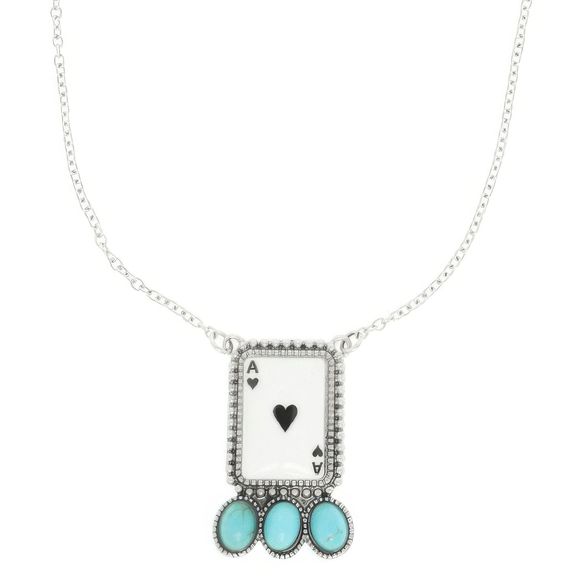 Western Ace Card Turquoise Theme Necklace Secondary image