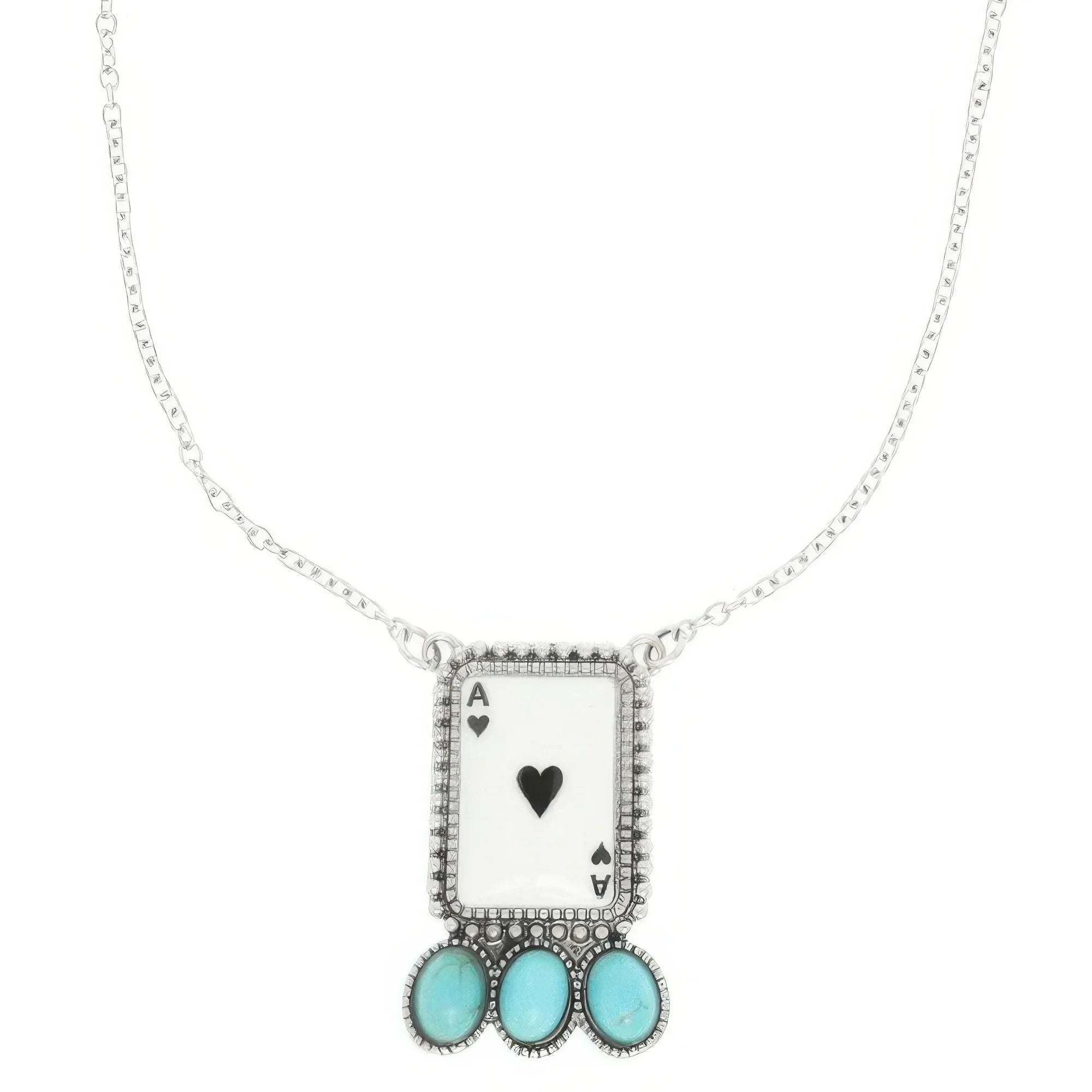 Western Ace Card Turquoise Theme Necklace | Mixtshop LLC