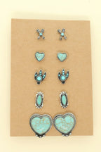Western Theme 5 Pair Earring Set | Mixtshop LLC