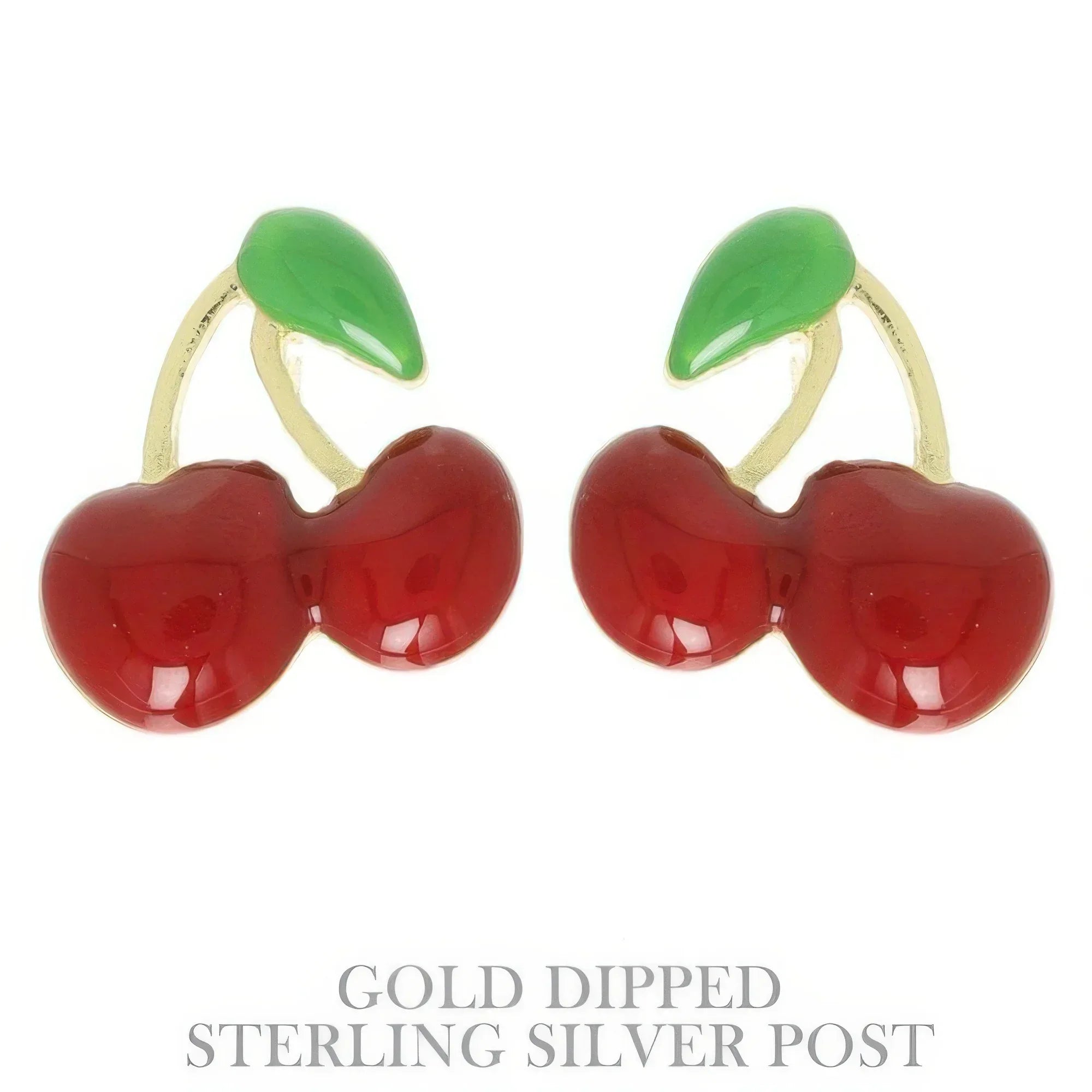 Gold Plated Cherry Stud Earrings | Mixtshop LLC