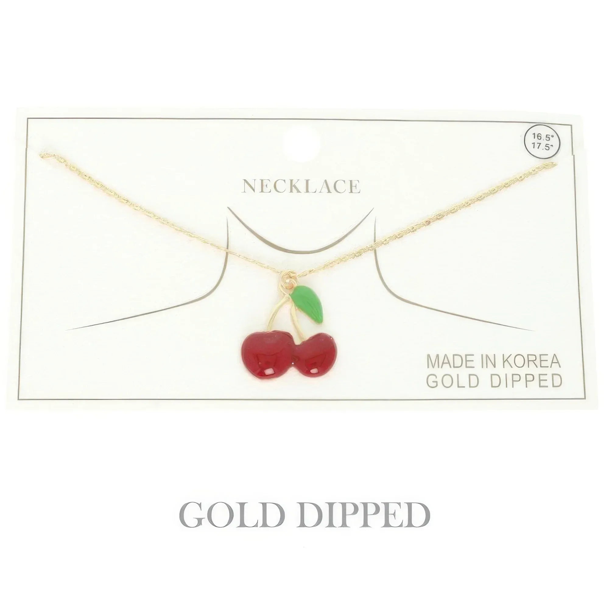 Gold-dipped Cherry Pendant Necklace Secondary image