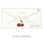 Gold-dipped Cherry Pendant Necklace | Mixtshop LLC