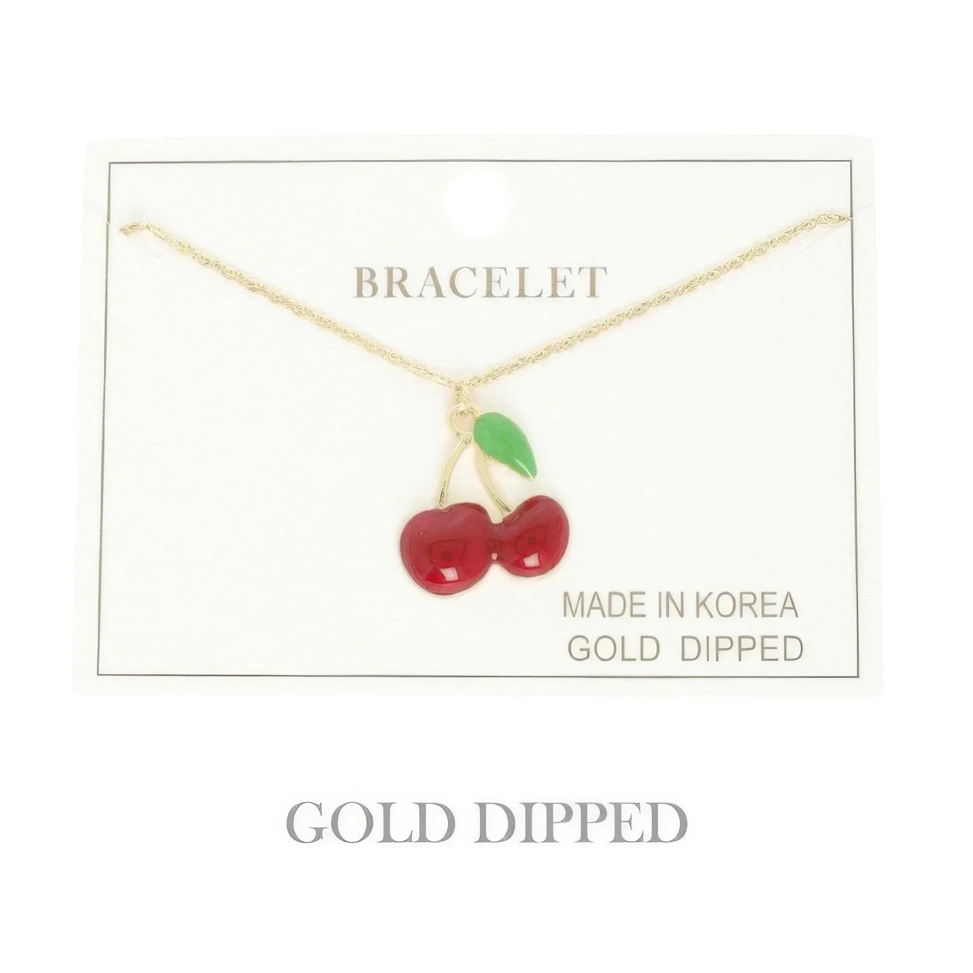 Gold Plated Cherry Charm Bracelet Secondary image