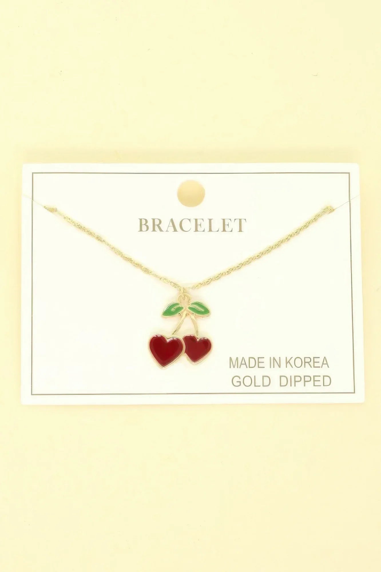 Gold Plated Cherry Hearts Bracelet | Mixtshop LLC Main image